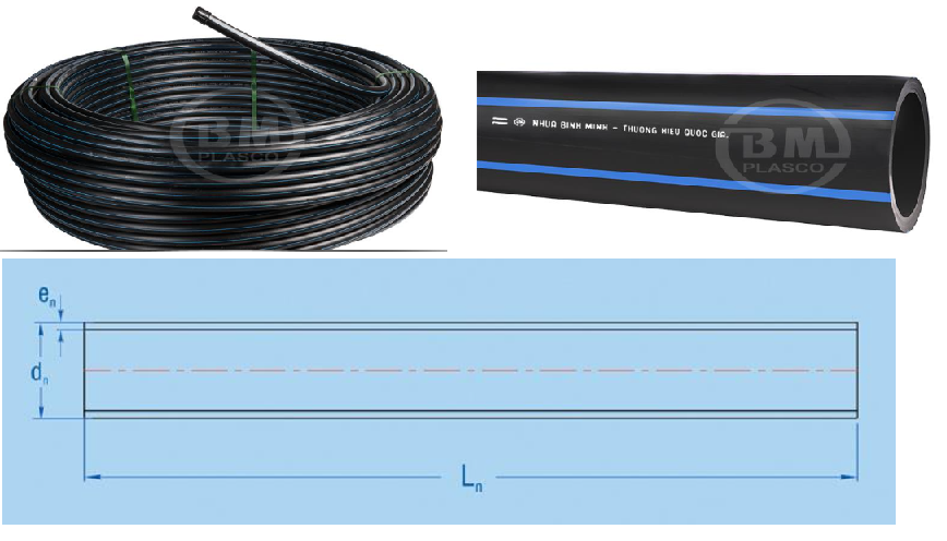 Ống nhựa HDPE Bình Minh PE100 PN16 phi 63